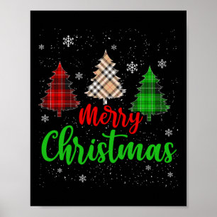 Merry Christmas Lights Red Santa Hat Xmas Family M Poster