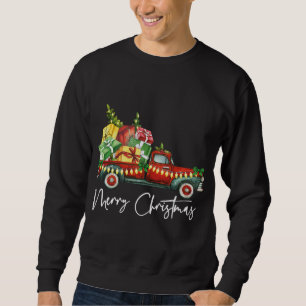 Merry Christmas Lights Red Truck Tree Family Match Sweatshirt