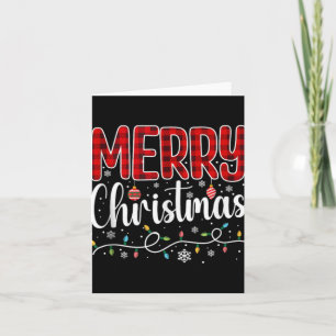 Merry Christmas Lights Santa Hat Funny Xmas Family Card