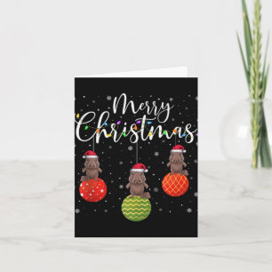 Merry Christmas Lights Santa Hat Platypus Ugly Xma Card
