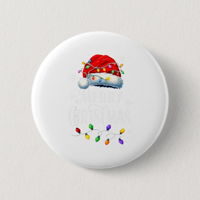Merry Christmas Lights Santa Hat Xmas Family Match 6 Cm Round Badge (Front)
