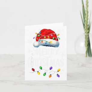 Merry Christmas Lights Santa Hat Xmas Family Match Card