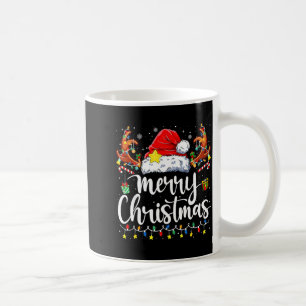 Merry Christmas Lights Santa Hat Xmas Family Match Coffee Mug