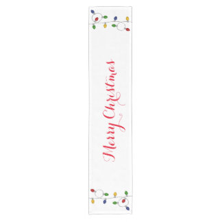 Merry Christmas Lights Table Runner