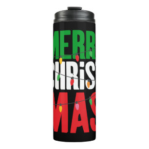 Merry Christmas Lights Thermal Tumbler