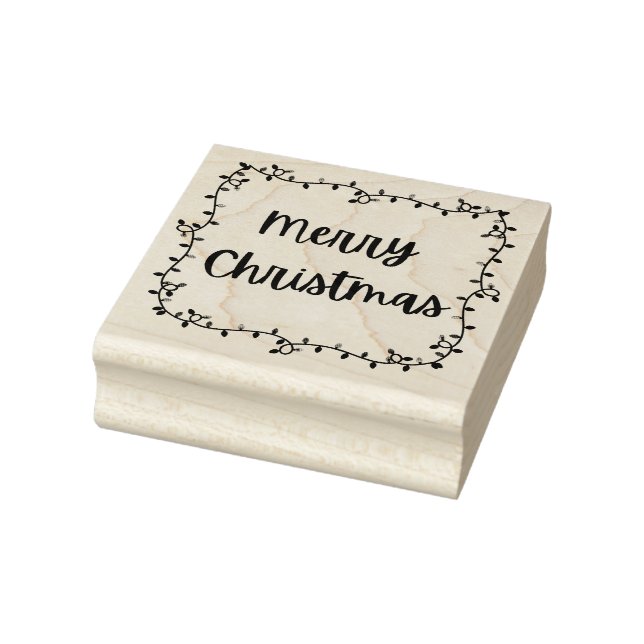 Merry Christmas lights Wood Art Stamp (Stamp)