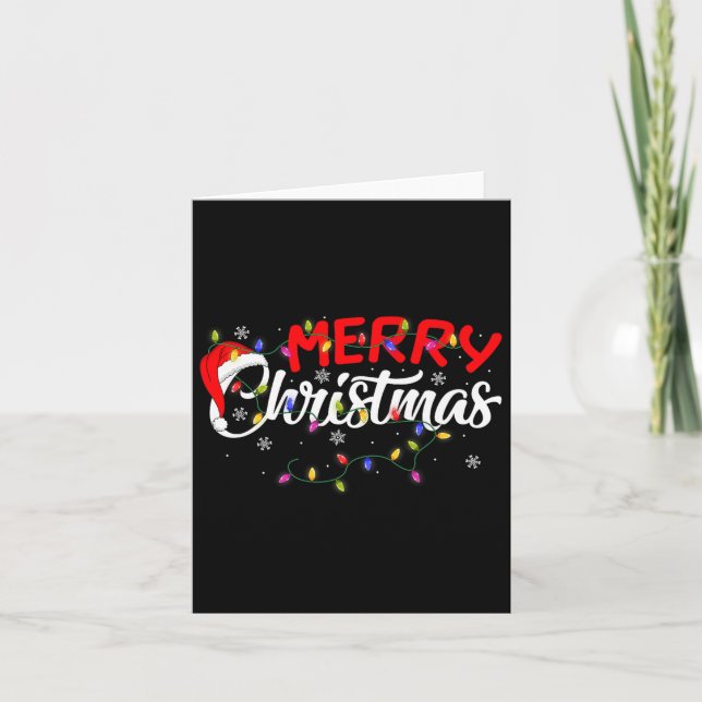 Merry Christmas Lights Xmas Family Funny Christmas Card (Front)
