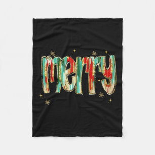 Merry Christmas Lights Xmas Family Matching Men Wo Fleece Blanket