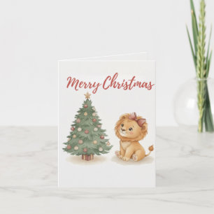 Merry Christmas Lion Card Tradition Treasures