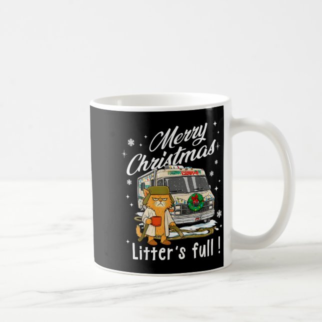 Merry Christmas Litter’s Full Funny Cat Lover Sarc Coffee Mug (Right)