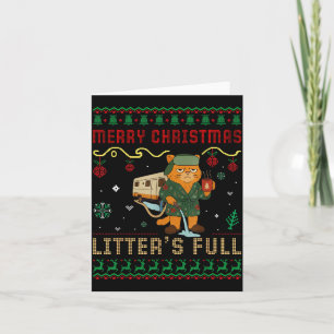 Merry Christmas Litter’s Full Funny Cat Xmas Ugly Card