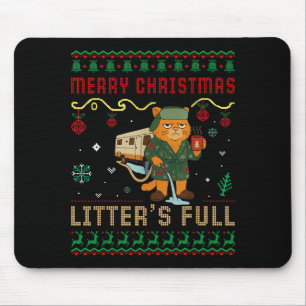 Merry Christmas Litter’s Full Funny Cat Xmas Ugly Mouse Mat