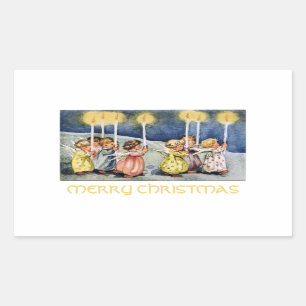 Merry Christmas Little Angels Rectangular Sticker