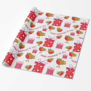 Merry Christmas Little Birdie Wrapping Paper