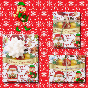 Merry Christmas Little Bit of Everything Jolly Wrapping Paper Sheet