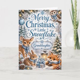 Merry Christmas Little Snowflake Granddaughter Card