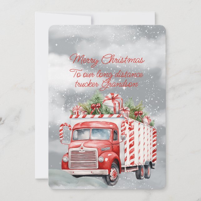 Merry Christmas  Long Distance Trucker Grandson (Front)