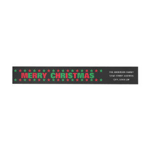 Merry Christmas -Long Return Address Label