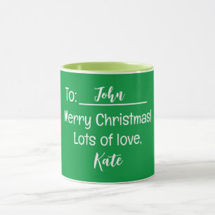 Merry Christmas Lots of love Green Mug