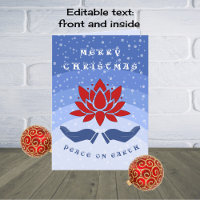 Merry Christmas lotus flower peaceful blue