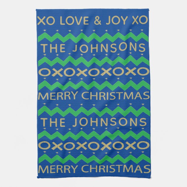 Merry Christmas Love and Joy Tea Towel (Vertical)
