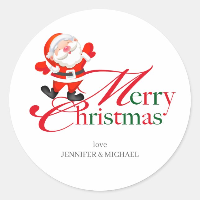 Merry Christmas Love Classic Round Sticker (Front)