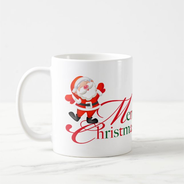Merry Christmas Love custom red green Coffee Mug (Left)