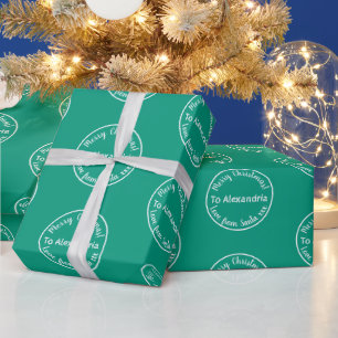 Merry Christmas Love From Santa Bright Green Wrapping Paper