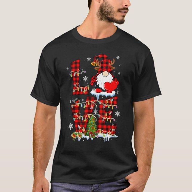 Merry Christmas Love  Gnome Winter Snow T-Shirt (Front)