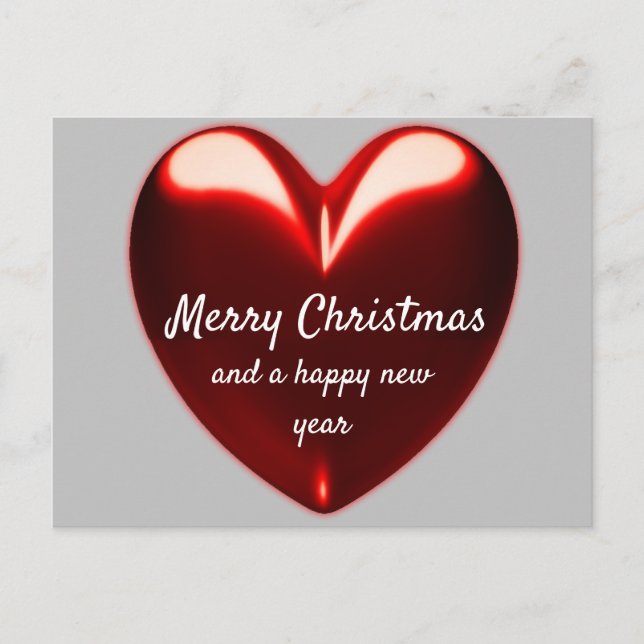 Merry christmas Love heart Postcard (Front)