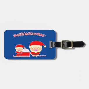 Merry christmas luggage tag