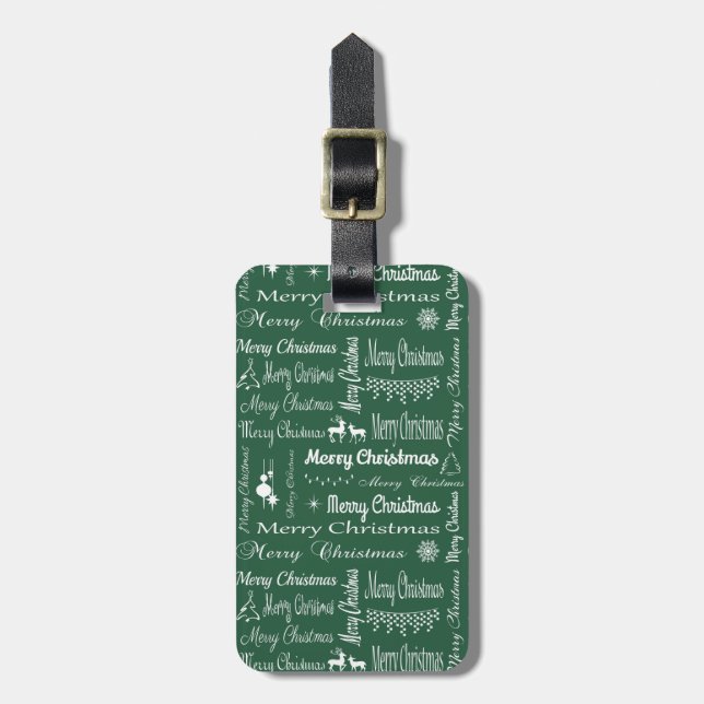 Merry Christmas Luggage Tag (Front Vertical)