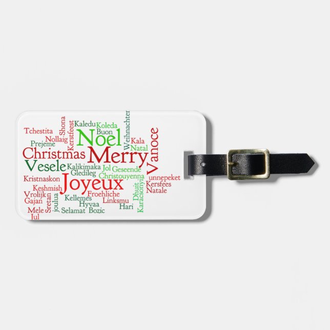 Merry Christmas Luggage Tag (Front Horizontal)