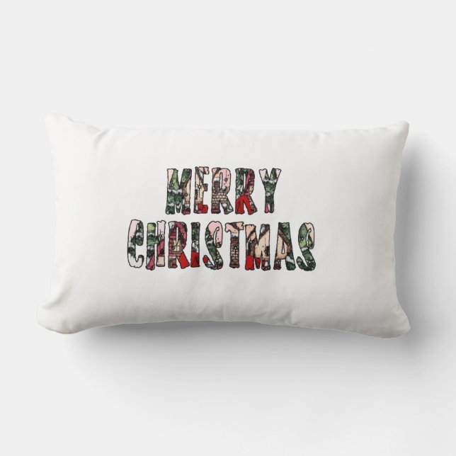 Merry Christmas  Lumbar Cushion (Front)