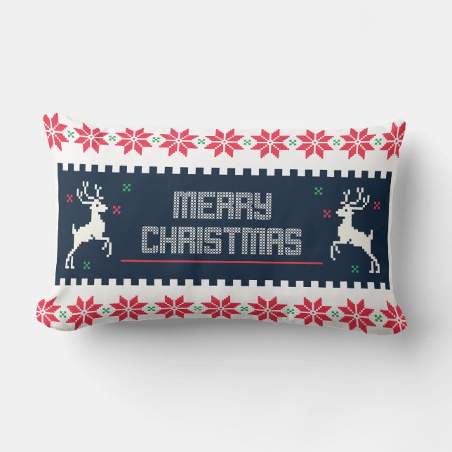 Merry Christmas Lumbar throw pillow (Front)