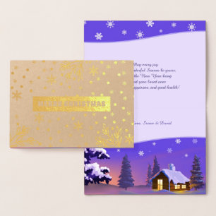 Merry Christmas. Luxury Real Foil Cards