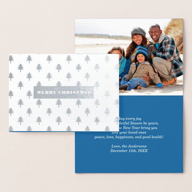Merry Christmas. Luxury Real Foil Photo Cards (Display)