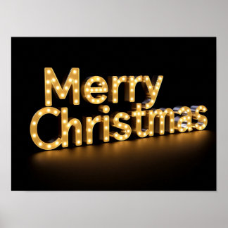 Merry Christmas Luxury Typography Poster Paper H03