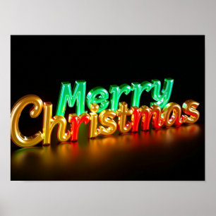 Merry Christmas Luxury Typography Poster Paper H06
