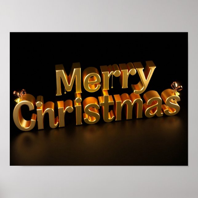 Merry Christmas Luxury Typography Poster Paper H08 (Front)