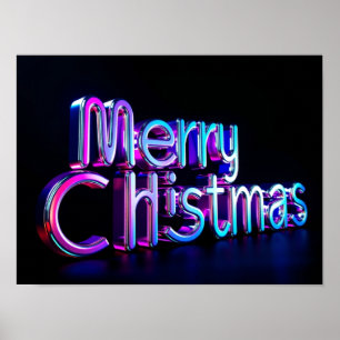 Merry Christmas Luxury Typography Poster Paper H19