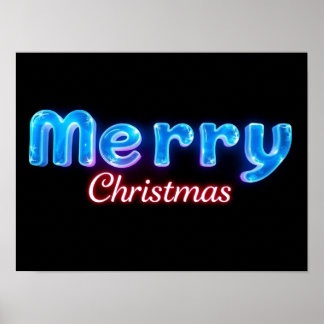 Merry Christmas Luxury Typography Poster Paper H22