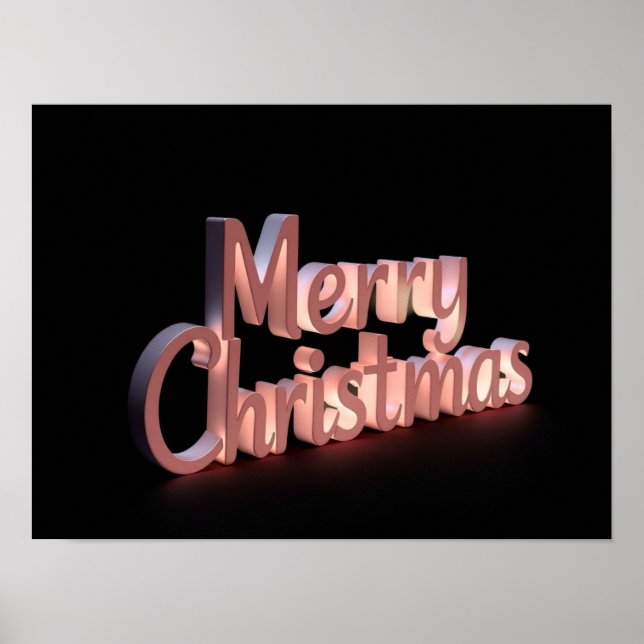Merry Christmas Luxury Typography Poster Paper H23 (Front)