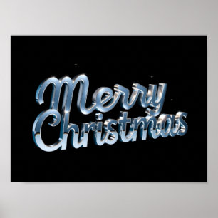 Merry Christmas Luxury Typography Poster Paper H24