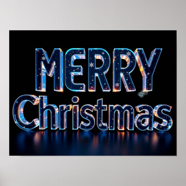 Merry Christmas Luxury Typography Poster Paper H26 (Front)