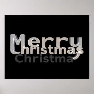 Merry Christmas Luxury Typography Poster Paper H32