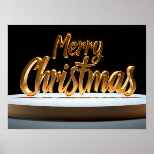 Merry Christmas Luxury Typography Poster Paper H33