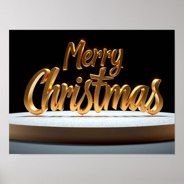 Merry Christmas Luxury Typography Poster Paper H33 (Front)