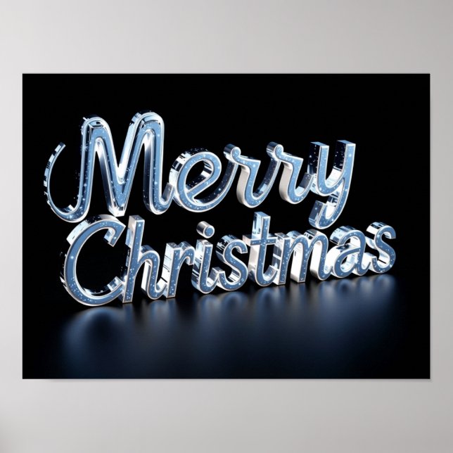 Merry Christmas Luxury Typography Poster Paper H36 (Front)