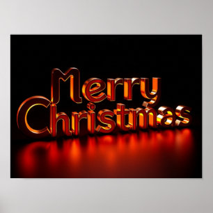 Merry Christmas Luxury Typography Poster Paper H39